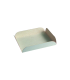 White cardboard square tray with foldable edges  150x150mm H20mm