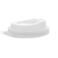 White CPLA coffee cup lid with hole