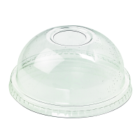 Clear PET plastic dome lid with hole  96mm  H40mm