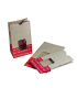 Braun/rote Snack Tüten mit PP Fenster 125x75mm H235mm
