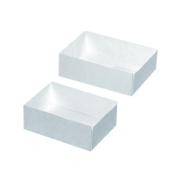 Weiße Patisserieboxen aus Karton, ohne Deckel