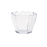"Deva" flower shaped clear green plastic PS cup