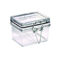 Transparent rectangular PS jar