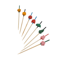 Bamboo skewer with assorted coloured shapes