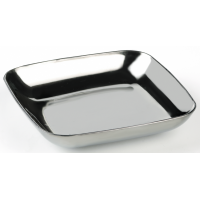"Souzy" PS plastic square silver dish