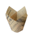 Caissette de cuisson forme tulipe en papier brun ingraissable impression journal  H90mm