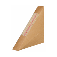 Dreieckige Sandwich Boxen aus Kraft, mit Sichtfenster