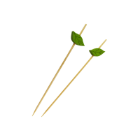 Bamboo skewer with leaf design