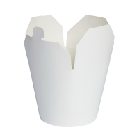 White round base cardboard container with slit closing
