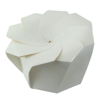 Boite carton blanc refermable avec pliage origami 750ml 120mm  H80mm