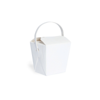 Mini white square pail box with handle