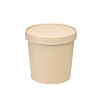 Bamboo fiber cardboard cup with cardboard lid for hot and cold foods