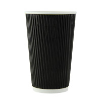 "Rippley" black rippled wall coffee cup  H136mm 450ml