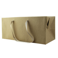 Kraft carboard box bag mit Stoffgriffen 300x200mm H170mm