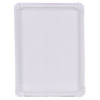 White rectangular cardboard plate
