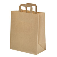 Recycelte braune Kraftpapiertüten mit Griffen 260x170mm H280mm