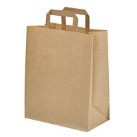 Recycelte braune Kraftpapiertüten mit Griffen 260x170mm H280mm