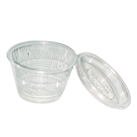Clear round PET plastic portion cup  H60mm 150ml