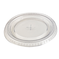 Clear PET plastic flat lid with straw slot   H10mm
