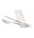 Kit couvert plastique PS transparent “Lux” 3 en 1: couteau fourchette serviette 180x65mm