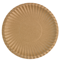 Brown round cardboard plate