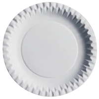 White round cardboard plate