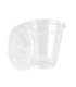 Pot plastique PET transparent avec couvercle plat   H70mm 150ml