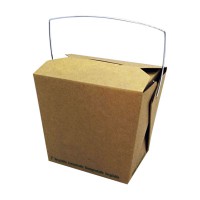 Kraft cardboard biodegradable pail box with handle 750ml 100x92mm H104mm