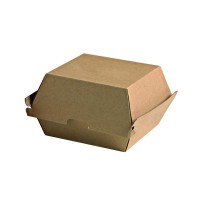 Boîte burger carton kraft brun microcannelé  145x130mm H100mm
