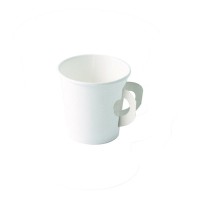 White paper cup with handle  H62mm 120ml