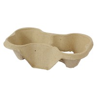 Recycled cardboard pulp cup holder for 2 cups  185x112mm H50mm