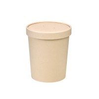 Bamboo fiber cardboard cup with cardboard lid for hot and cold foods 940ml Ø117mm  H132mm
