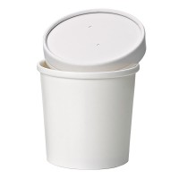 White cardboard cup for hot and cold foods 490ml Ø97mm  H100mm