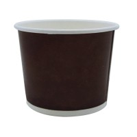 Pot carton marron foncé chaud et froid 140ml Ø72mm  H56mm