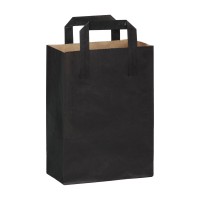 Kraft brown recycled paper carrier bag with black printing 200x100mm H280mm