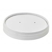 White cardboard lid for hot and cold foods