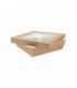 Brown square "Kray" cardboard box with window lid  205x205mm H50mm 1 550ml