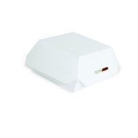 Mini white cardboard burger box 98x95mm H50mm