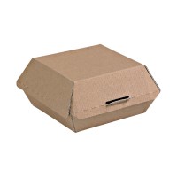 Micro-kraft reinforced cardboard burger box  135x125mm H65mm