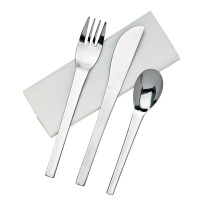 Stainless steel 3/1 cutlery kit: fork knife spoon, transparent wrap    H160mm