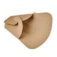 Pochette crêpe triangulaire en carton brun  145x65mm H185mm