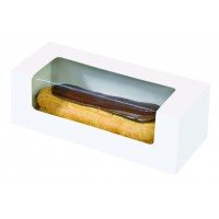 White cardboard pastry box with window    H50mm