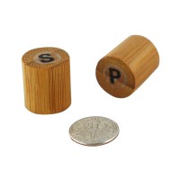 Bamboo mini salt and pepper shakers  18x18mm H40mm