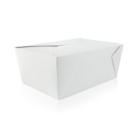 Weiße Essensboxen aus Karton  2 300ml 215x160mm H90mm