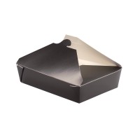 Boîte repas carton noir 1 500ml 215x160mm H65mm