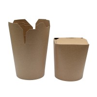 Kraft round base cardboard container with slit closing 950ml Ø103mm  H118mm