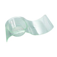 "Gizmo" transparent green PS plastic wave dish 100x40mm H24mm