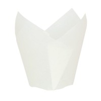 Caissette de cuisson forme tulipe en papier blanc siliconé  H60mm