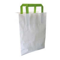 White recycled paper carrier bag  200x100mm H280mm