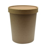 Kraft/brown cardboard cup with cardboard lid  H116mm 710ml